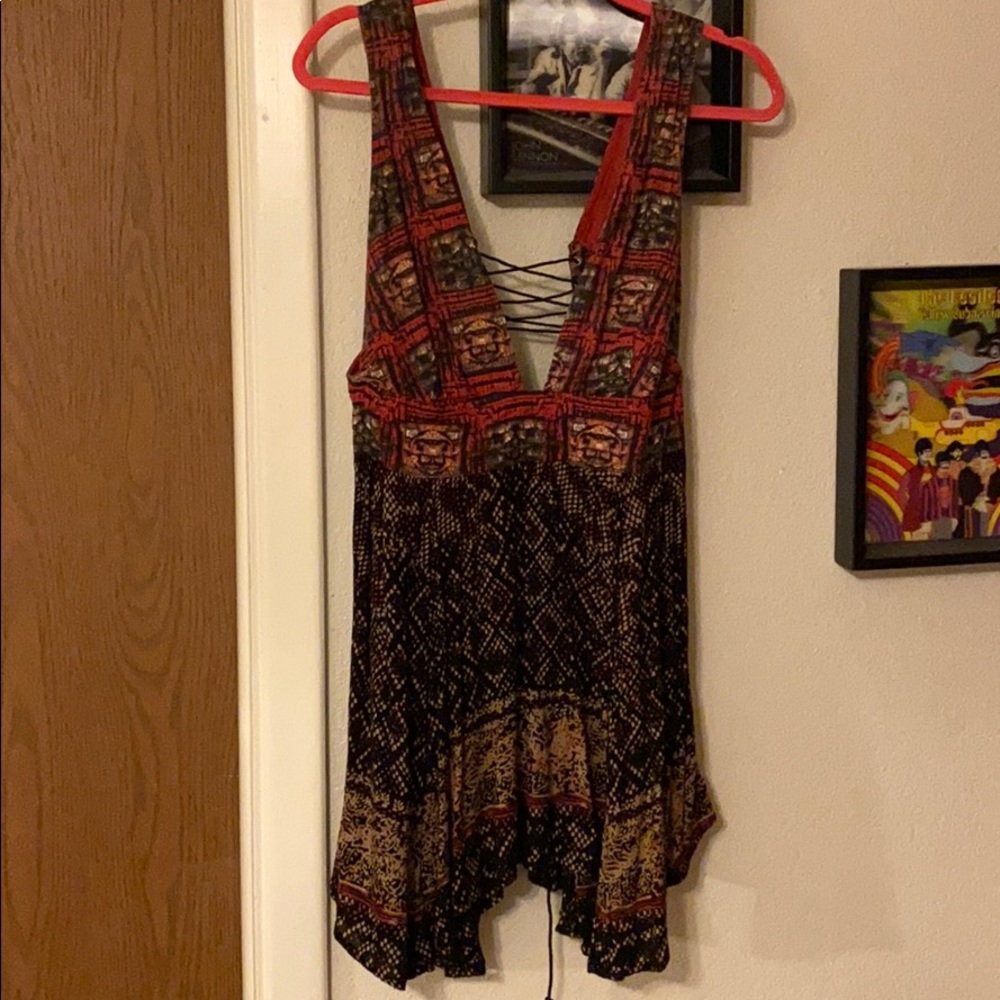 Free people patterned dress with tie on back